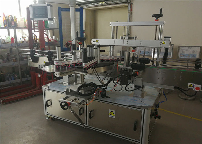 화학 공업에있는 타원형 병을위한 2 개의 머리 타원형 병 레테르를 붙이는 기계