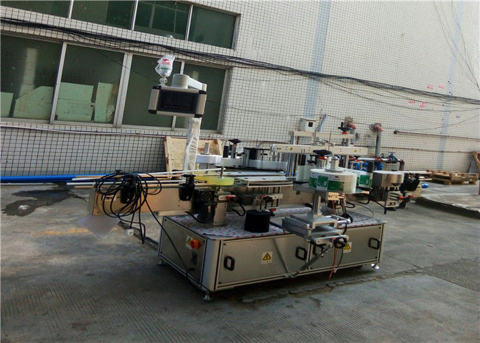 중국 편평한 정연한 병 단지를위한 자동적 인 쌍방 레테르를 붙이는 기계 협력 업체